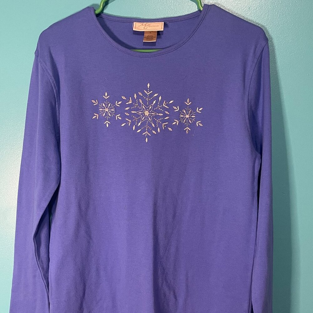 M&C Sportswear Long sleeve snowflake shirt